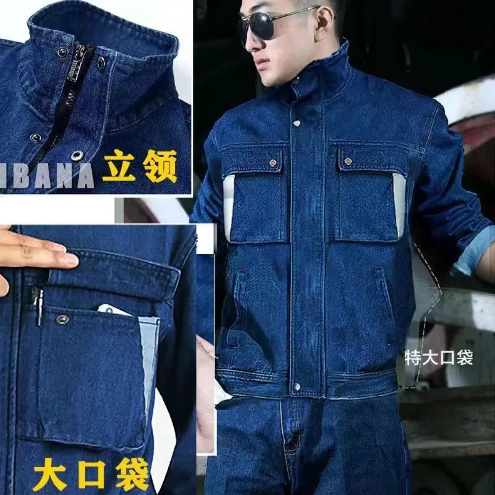 Leather Work Overalls - Jeans roupas de trabalho roupas de