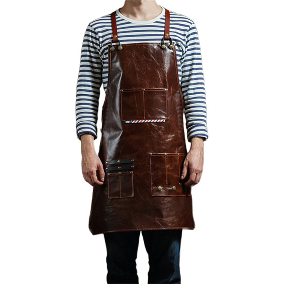Leatherwork Workshop - Avental de trabalho de couro masculino