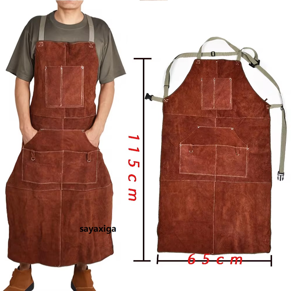 Leather Work Overalls - Avental de terno de soldagem de