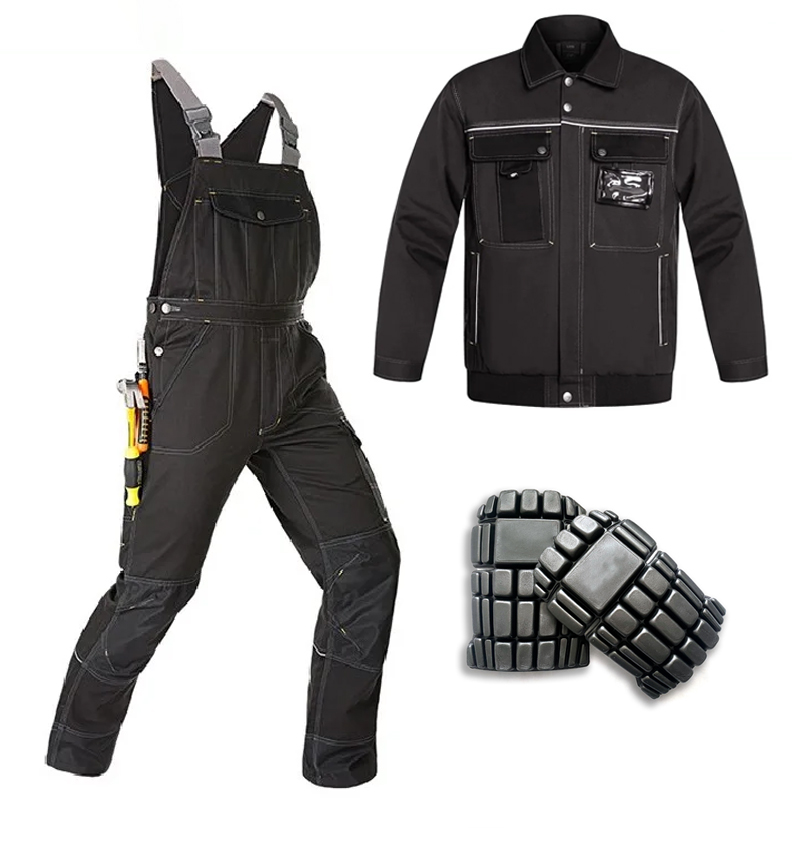 Leather Work Overalls - Tudo-em-um trabalho roupas Macacão Homens Workwear