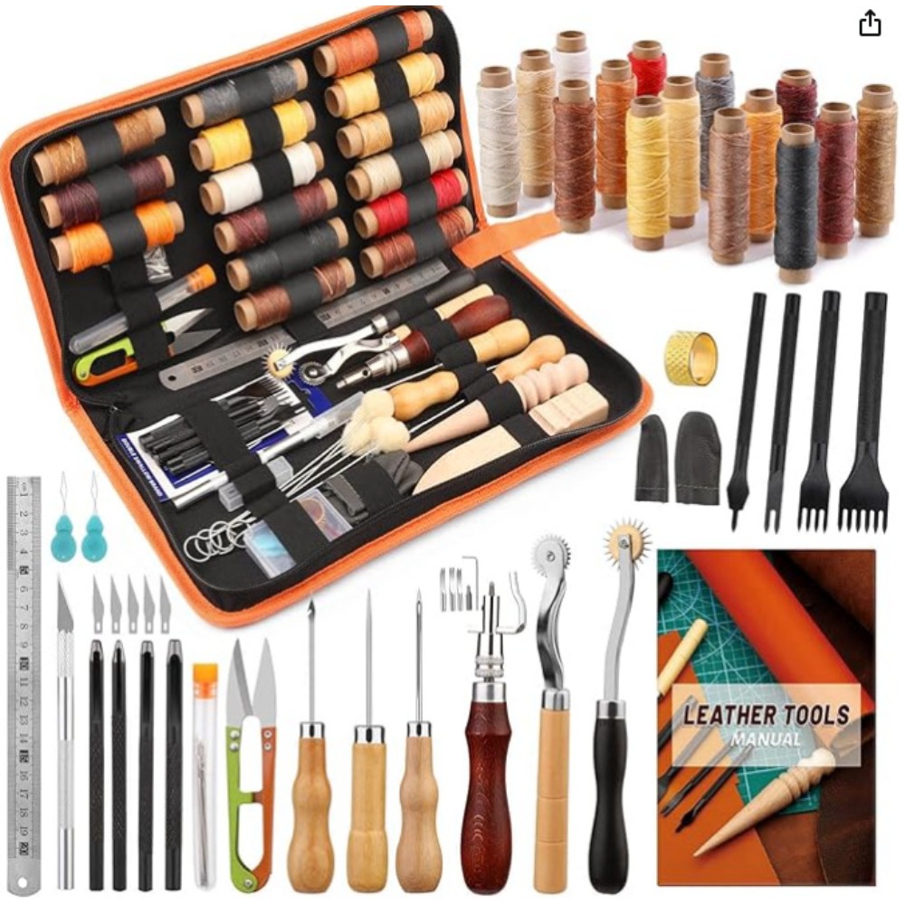 Leatherwork Beginner Tools - Kit Prático de Ferramentas para Trabalhos