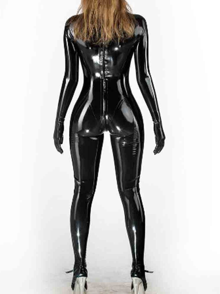Olhar molhado pvc catsuit bril - Leather Work Overalls avaliação e preço