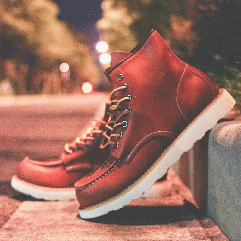 Botas masculinas de couro genu - Leatherworking Equipment avaliação e preço