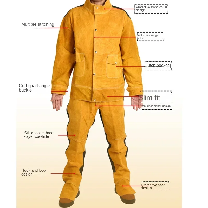 Terno de proteção de manga com - Leather Work Overalls avaliação e preço