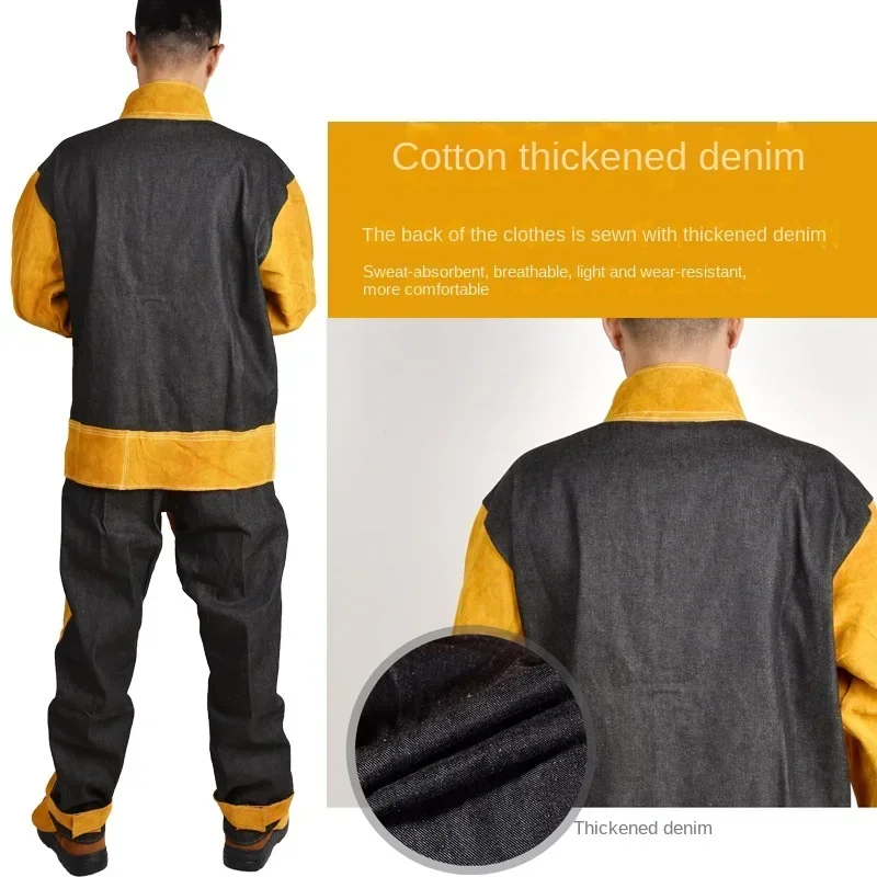 Terno de proteção de manga com - Leather Work Overalls avaliação e preço